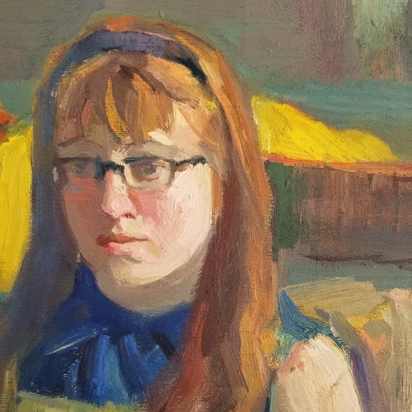 *SOLD* The Redhead,Original Oil on Canvas Portrait - Picture 3 of 11